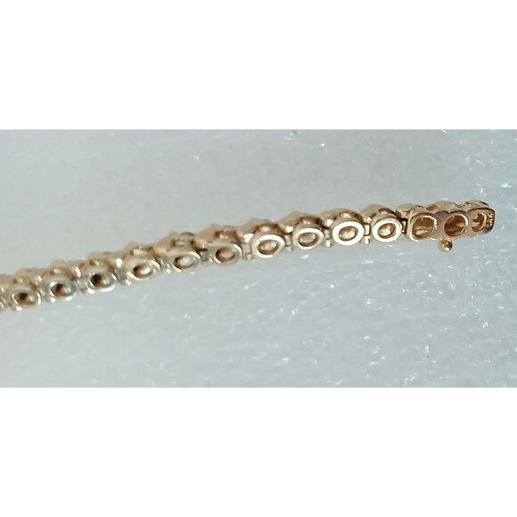 DIAMOND TENNIS BRACELET 14K YELLOW GOLD - Picture 6 of 11